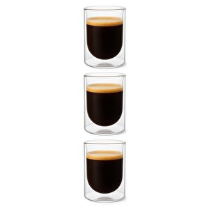 Çift Cidarlı Cam,kahve,latte,ekspresso,meşrubat 250 Ml Bardak Seti 3 Adet 2127