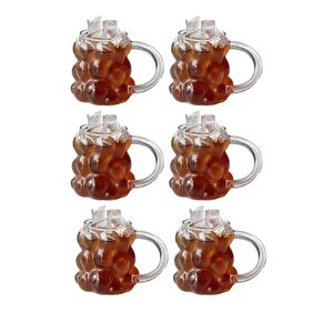 350 Ml Üzüm Bubble Cam Bardak Nescafe, Latte, Meşrubat Kupa Bardağı Çeyiz Listesi 6 Adet - 2430