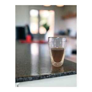 Yeni Stil Çift Cidarlı Uzun Bardak 400 Ml Su, Meşrubat, Nescafe, Latte Bardağı 2 Adet - 2258