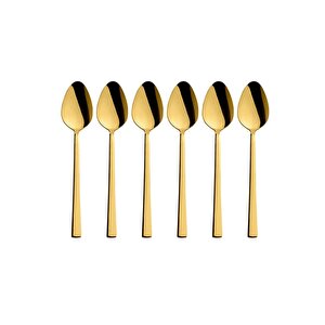 Gold 18 Adet Tatlı Çatal Kaşık Bıçak Seti - Kahvaltı Pasta Çatal Kaşık Bıçak Seti