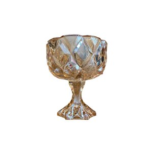 Zarif Rose Gold Ayaklı Cam Şekerlik, Lokumluk,çikolatalık,i̇kramlık,sunumluk Kase