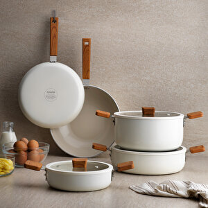 Ceramoni Seramik Basık Tencere 28 Cm-krem