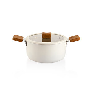Ceramoni Seramik Derin Tencere 20 Cm-krem