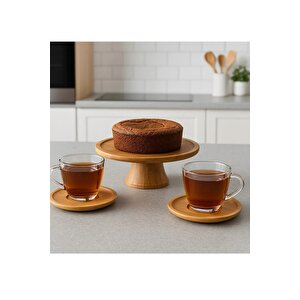 6 Adet Bambu Çay Tabağı Altlığı Yuvarlak - Fincan Altlığı