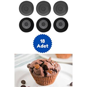 Antrasit 18'li Silikon Mini Browni Kalıbı - Muffin Kalıbı 18 Adet Cupcake Kek Kalıbı