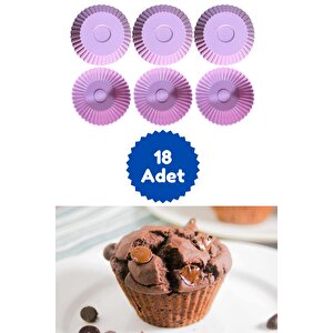 Pembe 18'li Silikon Mini Browni Kalıbı - Muffin Kalıbı 18 Adet Cupcake Kek Kalıbı
