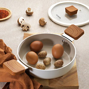 Ceramoni Seramik Kapaklı Sahan 20 Cm-krem