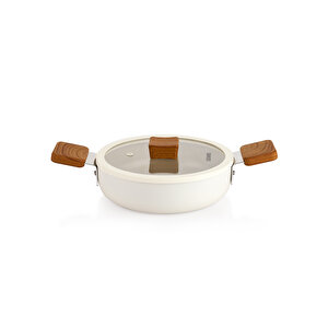 Ceramoni Seramik Kapaklı Sahan 20 Cm-krem