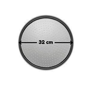 Siyah Hamur Açma Matı 45 X 65 Cm, 32 Cm Pizza Tepsisi Ve Ahşap Uzun Saplı Hamur Ve Pizza Kesici