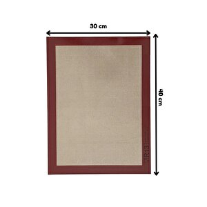 1. Sınıf Isıya Dayanıklı Hamur Pişirme Altlığı Ve Ölçülü Mor Hamur Açma Matı 45 Cm X 65 Cm