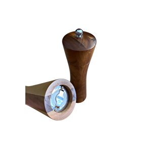 Akasya Komple Ahşap Gövdeli Tuz Karabiber Değirmeni Baharat Öğütücüsü 21 Cm - 2 Adet - 396