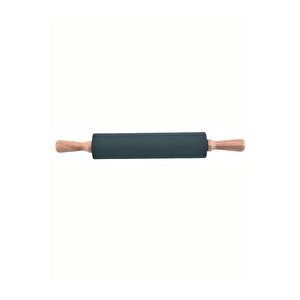 1. Sınıf Fırın Pişirme Altlığı, Mor Ölçülü Hamur Açma Matı 45 X 65 Cm, Bambu Saplı Silikon Merdane