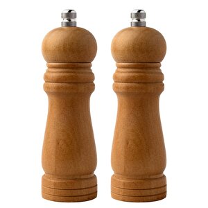 Bambu Gövdeli Komple Ahşap Tuz Karabiber Değirmeni Baharat Öğütücüsü Orta Boy 16 Cm 2 Adet