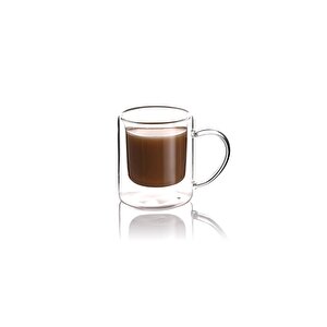 Çift Cidarlı Borosilikat Cam Nescafe,latte,filtre Kahve, Bitki Çayı Kupası 200 Ml 4 Adet-1837