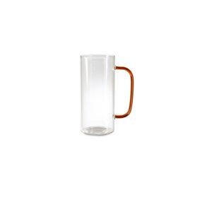 Yeni Stil Turuncu Renkli Borosilikat Cam Yuvarlak Nescafe,latte,kahve Kulplu Kupa 400 Ml 3 Adet