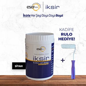 Eser Boya İksir Su Bazlı Evsel Dönüşüm Boyası 1 Litre Siyah (mobi̇lya - Fayans - Tezgah - Dolap- Plasti̇k - Cam) Siyah