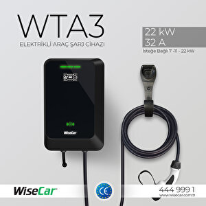 Wta 22kw Elektrikli Araç Şarj Cihazı Ev Wallbox Type 2 Kartsız