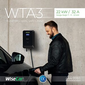 Wisecar Wta 22kw Elektrikli Araç Şarj Cihazı Ev Wallbox Type 2
