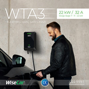 Wisecar Wta 22kw Elektrikli Araç Şarj Cihazı Ev Wallbox Type 2 Kartsız