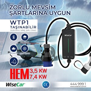 Wi̇secar Wtp1 | 7.4kw & 3.5kw Akilli Elektri̇kli̇ Araç Şarj Ci̇hazi
