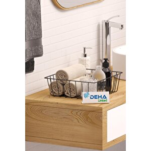 Tel Sepet Xl Mutfak Banyo Makyaj Düzenleyici Organizer Dolap İçi Düzenleyici Çok Amaçlı Sepet