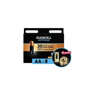 Optimum Aa Alkalin Pil, 1,5 V Lr6 Mn1500, 8’li Paket Ve Led Işık