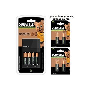 Cef-14 Hızlı Şarj Cihazı(2x1300aa+2x750aaa)+4x2500 Aa Şarjlı Kalem Pil