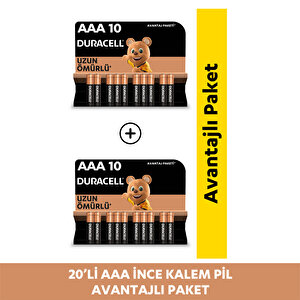 Alkalin AAA İnce Kalem Piller 20 adet