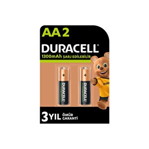 Şarj Edilebilir Aa Kalem Pil (2'li Paket), 1300 Mah Nimh, 2000 Şarj Döngüsü,