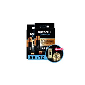 Optimum Aa Alkalin Pil, 1,5 V Lr6 Mn1500, 12’li Paket Ve Led Işık
