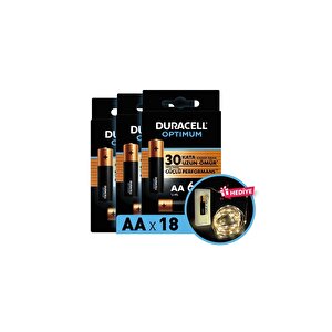 Optimum Aa Alkalin Pil, 1,5 V Lr6 Mn1500, 18’li Paket Ve Led Işık