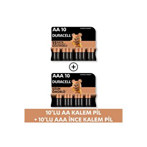 Alkalin Aaa 10'lu Paket + Alkalin Aa 10'lu Paket Piller