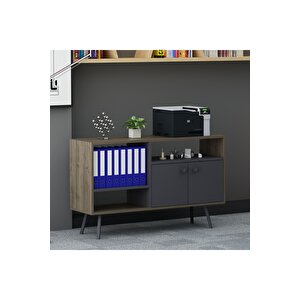 Lagomood İrony Maxi İki Koltuklu Ofis Takım Antrasit Ceviz Antrasit Ceviz