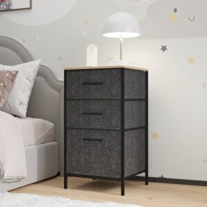 Çocuk 3 Çekmeceli Orta Boy Komodin Sehpa Füme 1602