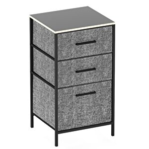 Çocuk 3 Çekmeceli Orta Boy Komodin Sehpa Füme 1602