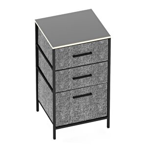 Çocuk 3 Çekmeceli Orta Boy Komodin Sehpa Füme 1602