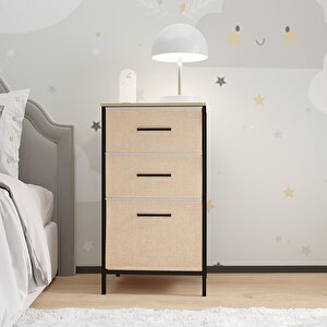 Çocuk 3 Çekmeceli Orta Boy Komodin Sehpa Çam 1604