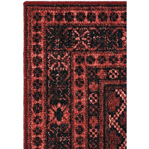 Private Kırmızı Halı Afgan Etnik Desen Yıkanabilir Dokuma Şönil Halı Otantik Salon Halısı 140x190 cm