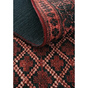 Cool Halı Private Kırmızı Halı Afgan Etnik Desen Yıkanabilir Dokuma Şönil Halı Otantik Salon Halısı