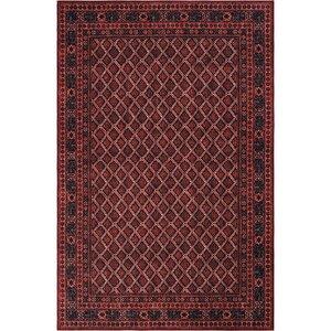 Private Kırmızı Halı Afgan Etnik Desen Yıkanabilir Dokuma Şönil Halı Otantik Salon Halısı 230x310 cm