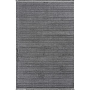 Newyork 3104 Antrasit Yumuşak Tuşeli Halı Kilim Salon Kesme Yolluk Dokuma Makine Halısı 80x350 cm