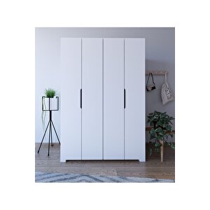 Monza 4 Kapılı Beyaz Gardırop Dolap 120 Cm