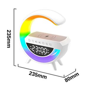 Kablosuz Şarj Özellikli Bluetoothlu Çok Fonksiyonlu Masa Lambası