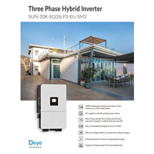 20 Kw Hibrit Trifaze On-grid İnverter (48v - Lv)
