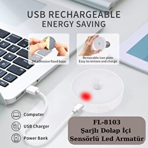 Usb Şarjlı Sensörlü Kabin Dolap İçi Led Aydınlatma Armatürü (5 Adet)