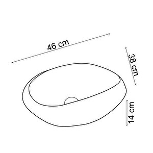 Tezgahüstü Lavabo Parlak Beyaz-altin Ey-4710a