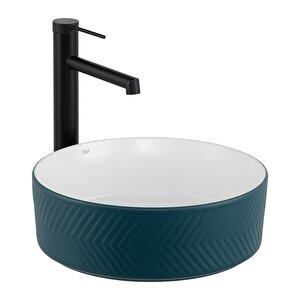 Tezgahüstü Lavabo Mat Yeşi̇l-beyaz E-w5002yb