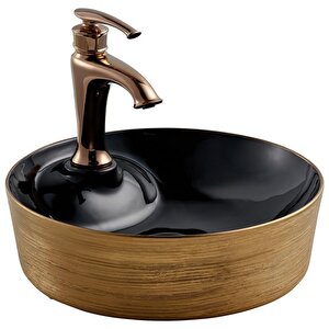 Tezgah Üstü Çanak Lavabo E-5002rs Si̇yah-bakir