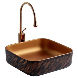 Tezgah Üstü Çanak Lavabo E-4072x Mat Bakir