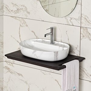 Tezgahüstü Lavabo Mermer Beyaz E-2114m1